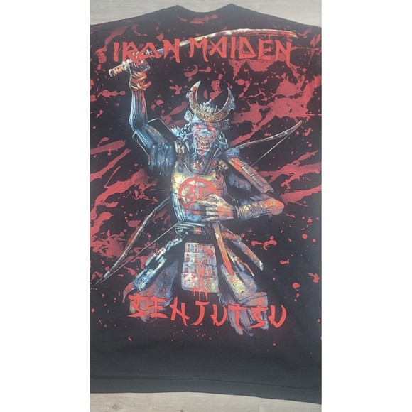 Iron Maiden tshirt All Over Print Eddie the Head Samurai Japanese Reboot Cut Tag - Picture 6 of 10